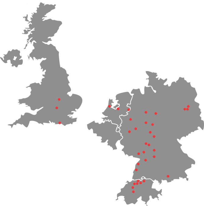 Kunden in Karte von Europa